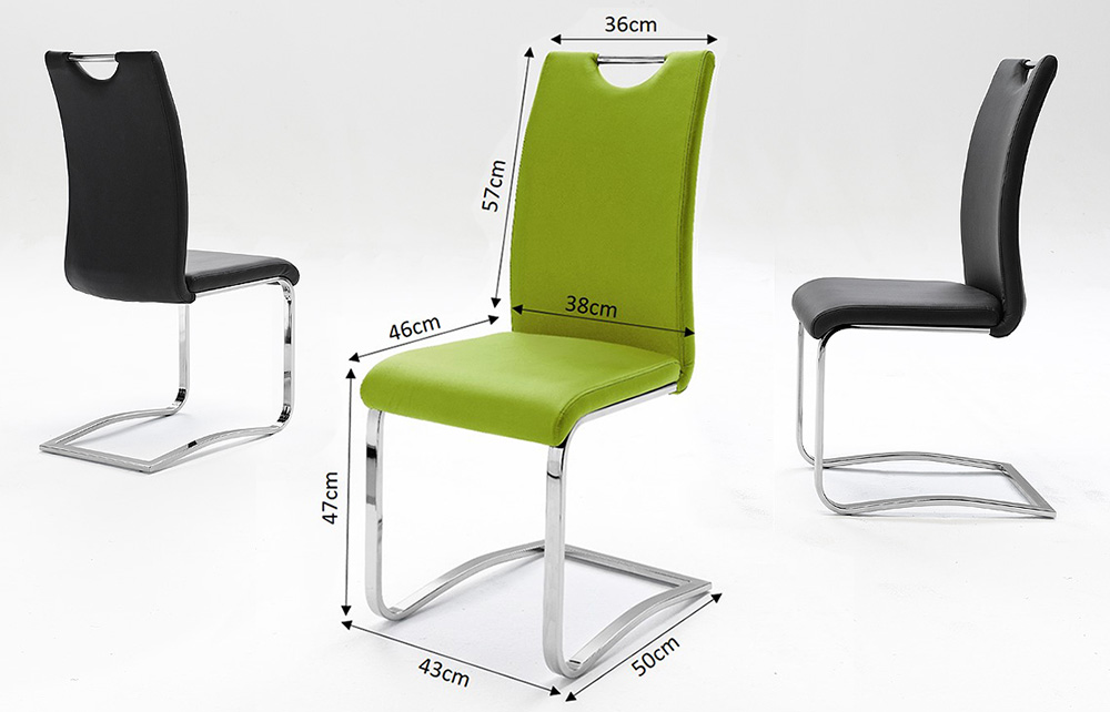 Détail de la chaise design avec poignée chromée